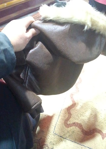 kapsonlu bebek deri montu - Görsel 4