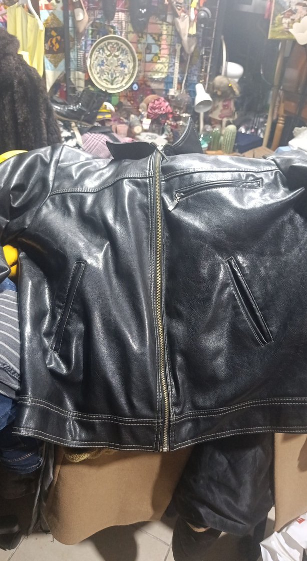 DERIMO Siyah Deri Erkek Biker Ceket - Görsel 5