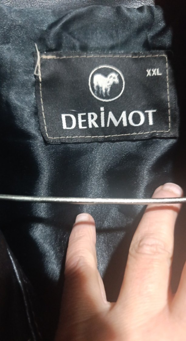 DERIMO Siyah Deri Erkek Biker Ceket - Görsel 4