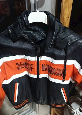 Harley Davidson orjinal deri cocuk montu - Görsel 2