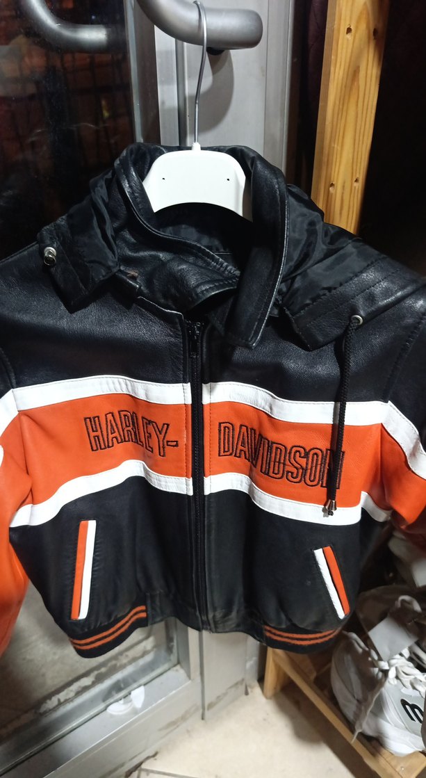 Harley Davidson orjinal deri cocuk montu - Görsel 2
