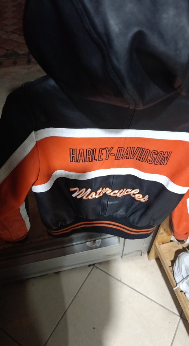 Harley Davidson orjinal deri cocuk montu - Görsel 3