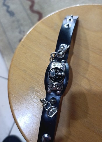 Kuru Kafalı Siyah Biker Erkek Bileklik - Görsel 4