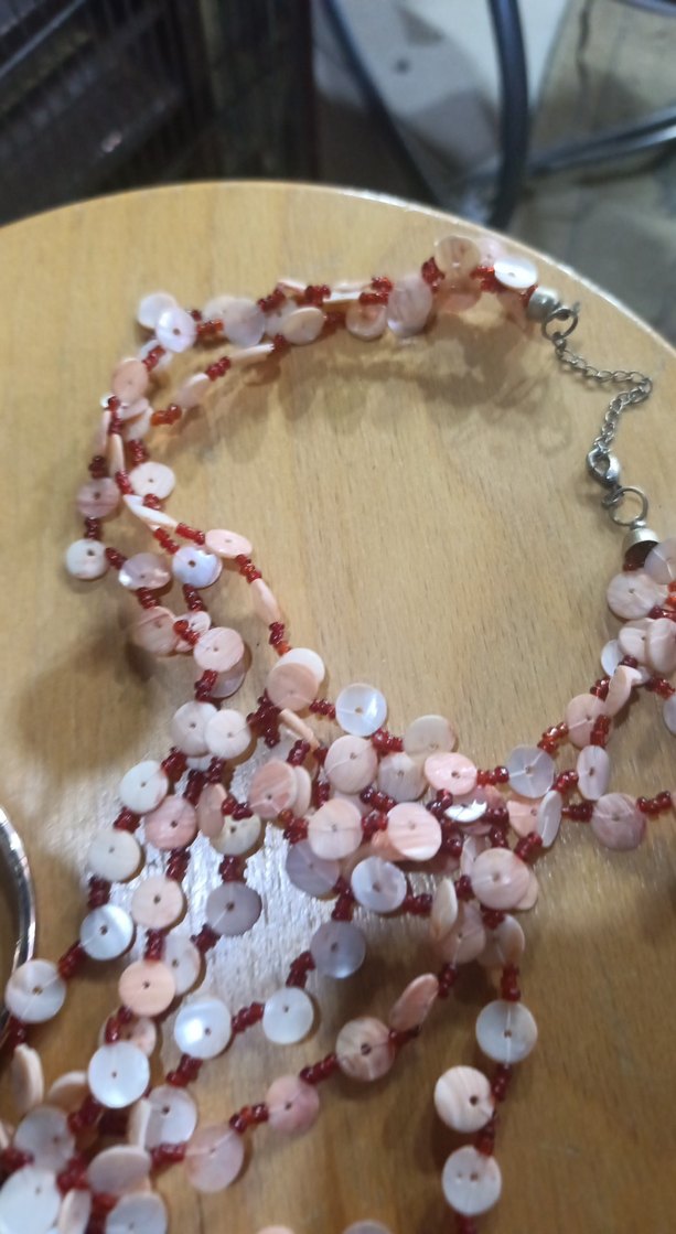 Pembe Boncuklu Uzun Bohem Kolye - Görsel 3