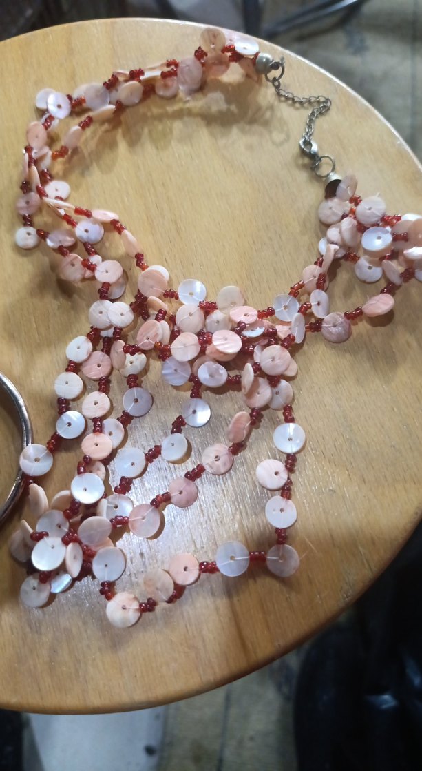 Pembe Boncuklu Uzun Bohem Kolye - Görsel 2