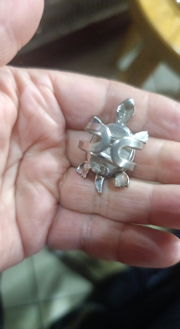 Renkli Payetli Kaplumbağa Figürlü Kadın Yüzük - Görsel 4