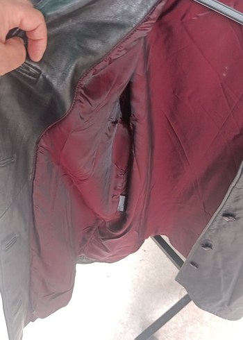 Düğmeli Siyah Deri Kadın Ceket - Görsel 3