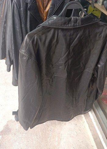 Düğmeli Siyah Deri Kadın Ceket - Görsel 4