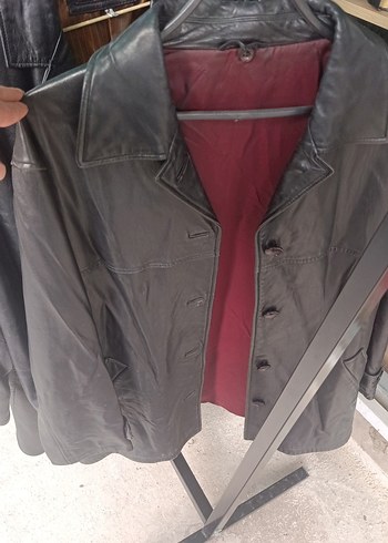 Düğmeli Siyah Deri Kadın Ceket - Görsel 7