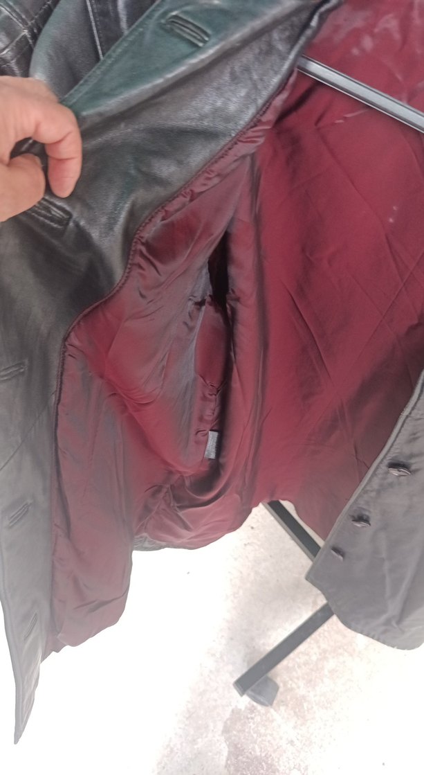 Düğmeli Siyah Deri Kadın Ceket - Görsel 3