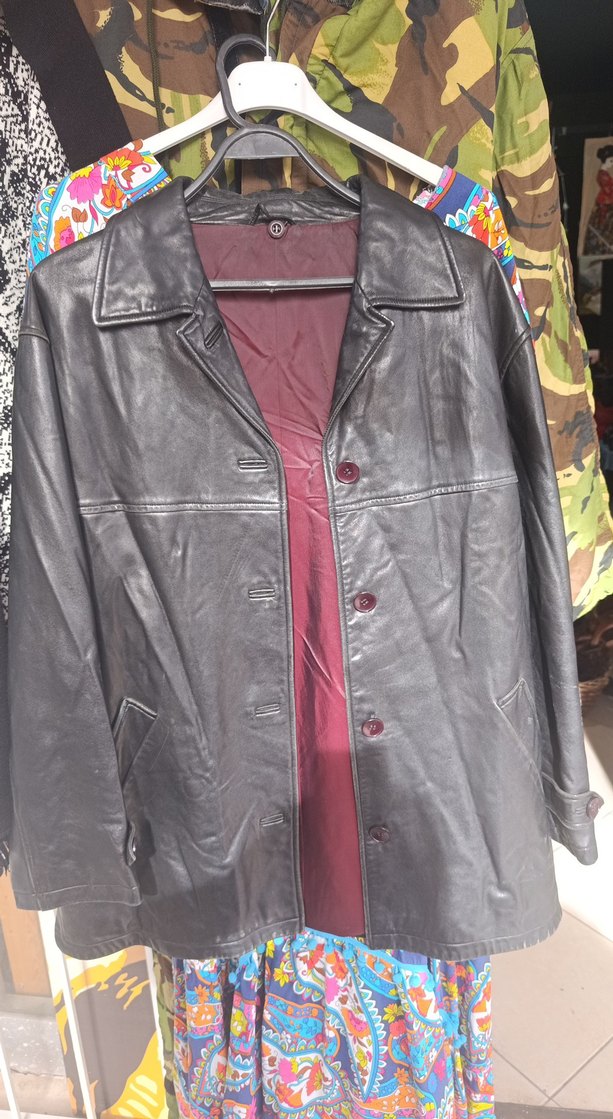 Düğmeli Siyah Deri Kadın Ceket - Görsel 5