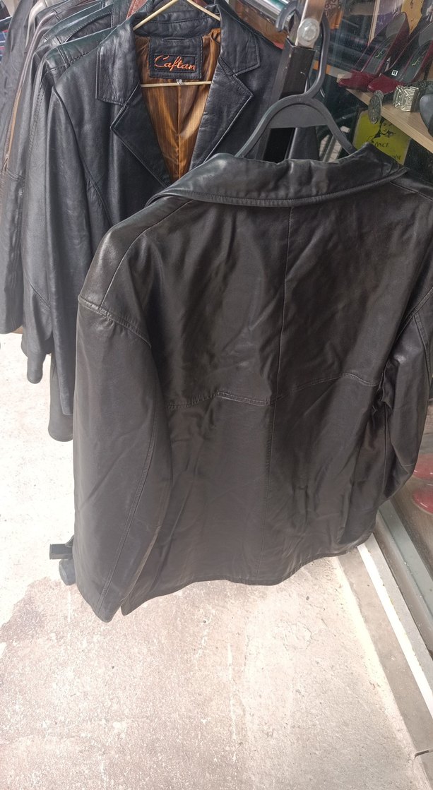 Düğmeli Siyah Deri Kadın Ceket - Görsel 4