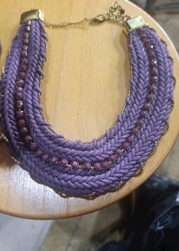 Mor Boncuklu Uzun Bohem Kolye - Görsel 3