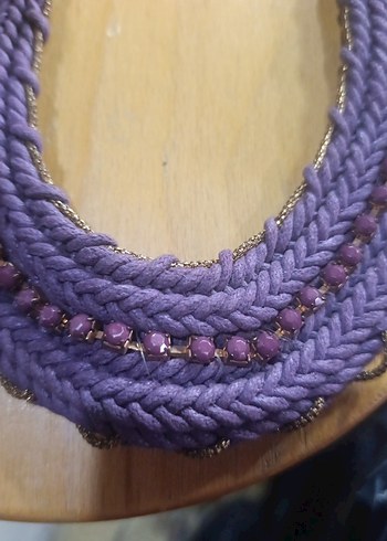 Mor Boncuklu Uzun Bohem Kolye - Görsel 2