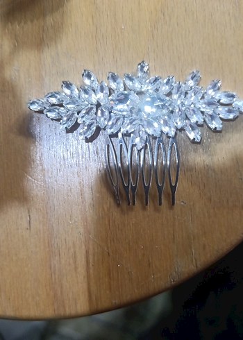 vintage parlak Beyaz Taşlı Saç Tokası - Görsel 2