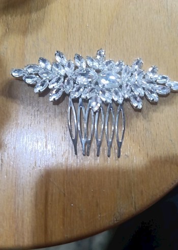 vintage parlak Beyaz Taşlı Saç Tokası - Görsel 3