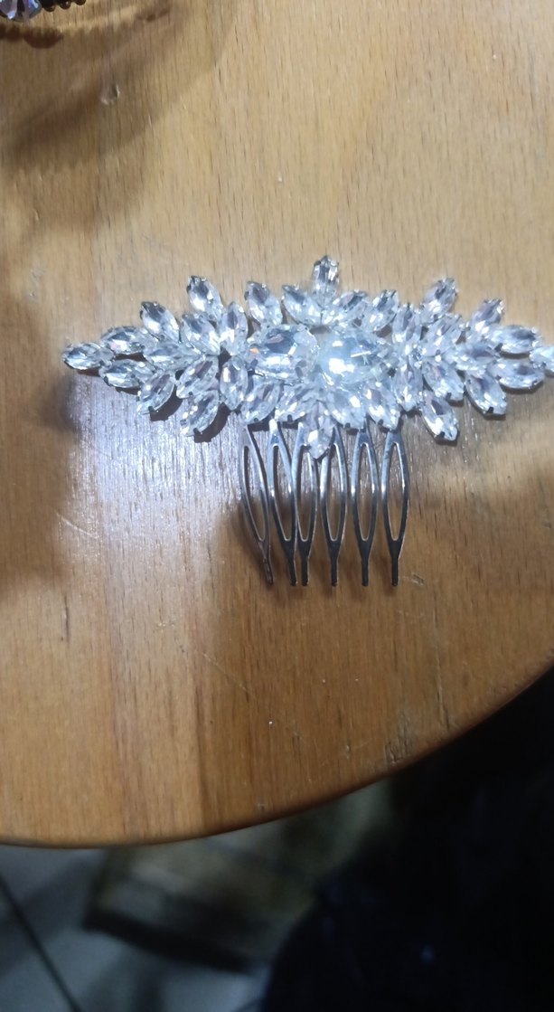 vintage parlak Beyaz Taşlı Saç Tokası - Görsel 2