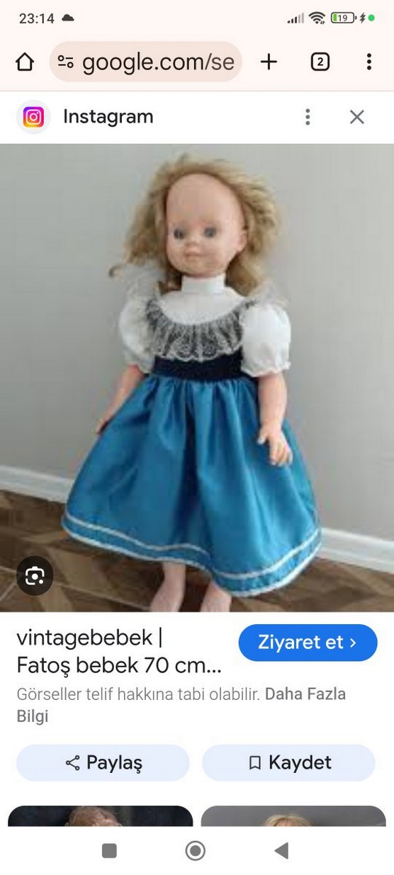 fatoş bebek Mavi Parlak Elbiseli Bebek - Görsel 2