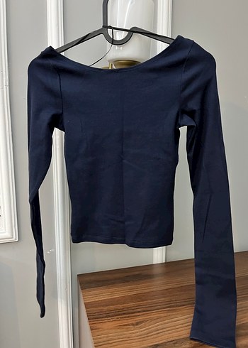 xs Beden lacivert Renk H&m kayık yaka üst