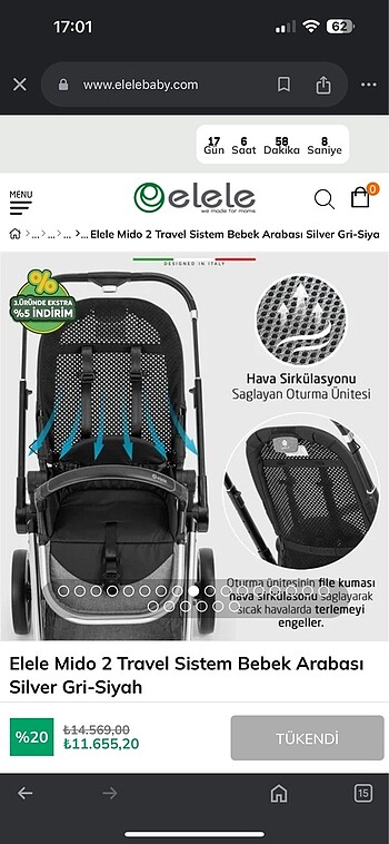 0 - 13 kg Beden gri Renk Travel sistem bebek arabası