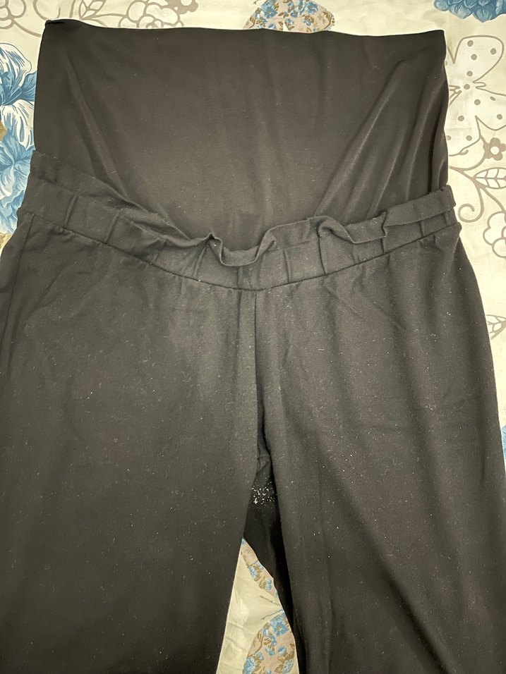 Kemer Detaylı Siyah Hamile Pantolonu - Görsel 2