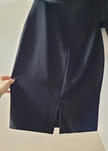 40 Beden siyah Renk straplez kol detaylı kısa elbise