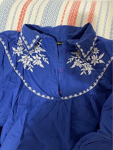 Mavi yazlık gömlek - Görsel 9