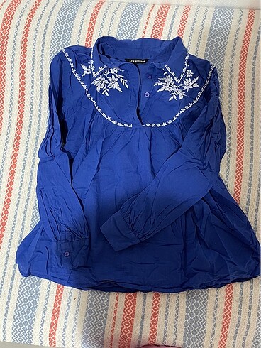 Mavi yazlık gömlek - Görsel 10