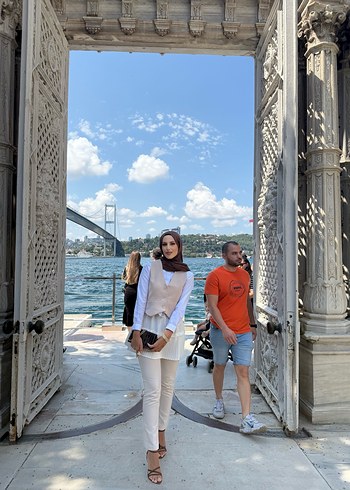 Krem  renk süveter - Görsel 5