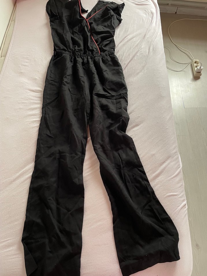 Siyah V Yaka Hamile Tulum - Görsel 2