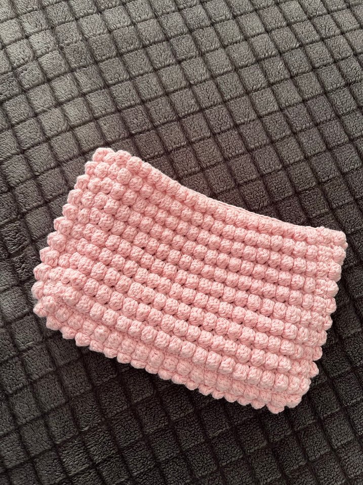 Pembe Örgü Kadın Makyaj Çantası - Görsel 3