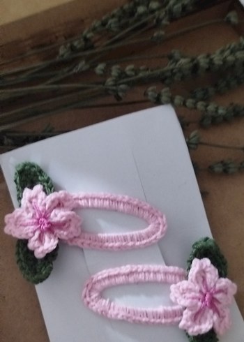 Pembe Sakura Kiraz Çiçekli Çocuk Toka - Görsel 5