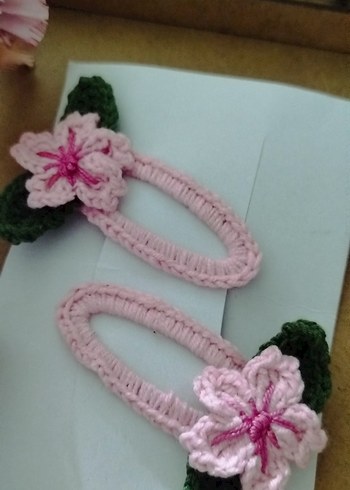 Pembe Sakura Kiraz Çiçekli Çocuk Toka - Görsel 4