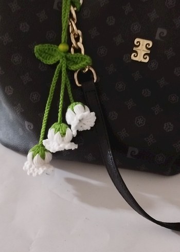 Beyaz Lily Sümbül Çiçekli Kadın Anahtarlık - Görsel 4