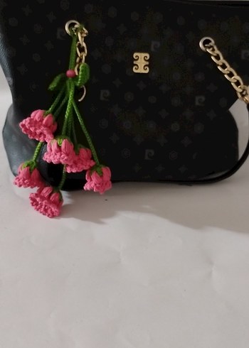 Pembe Lily Sümbül Çiçekli Anahtarlık - Görsel 5