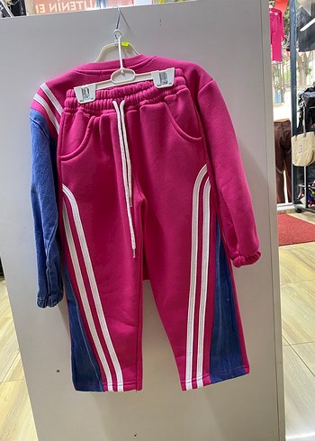 Kız Çocuk Pembe Renkli Rahat Eşofman Takımı - Görsel 2