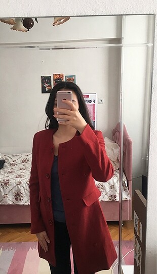 Bordo astarlı kaşe kaban