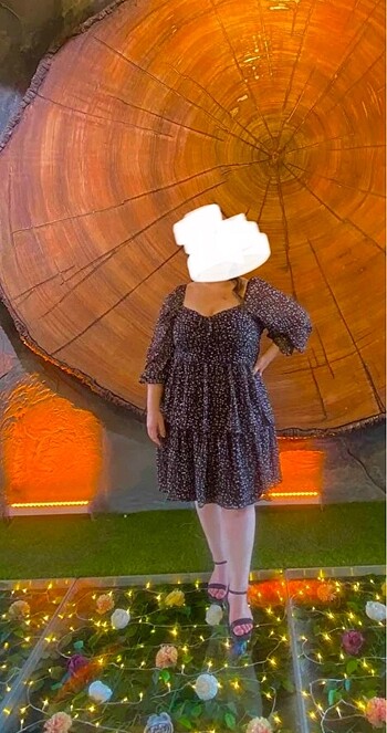 50 Beden çeşitli Renk Mini çiçekli 2 beden ince gösteren elbise