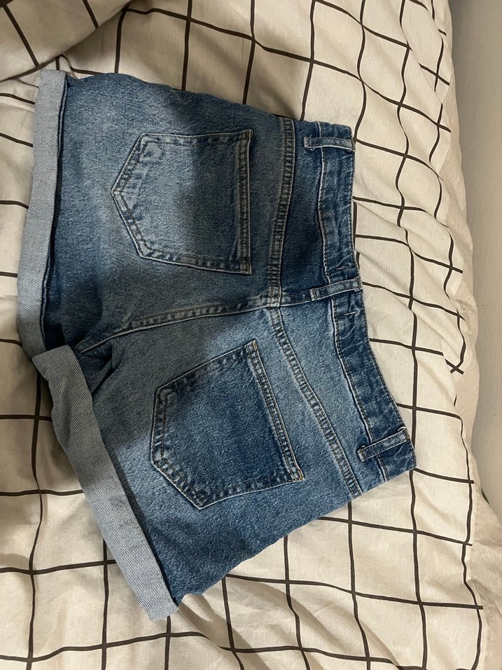 Defacto Mavi Kadın Mini Kot Şort - Görsel 3