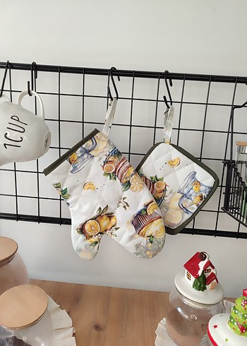 Limon desenli Fırın Eldiveni seti - Görsel 6