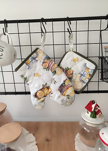 Limon desenli Fırın Eldiveni seti - Görsel 8