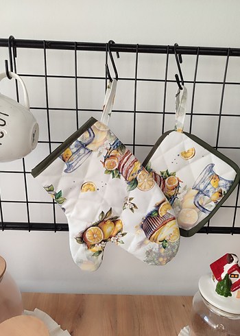 Limon desenli Fırın Eldiveni seti - Görsel 2