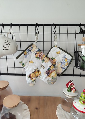 Limon desenli Fırın Eldiveni seti - Görsel 9