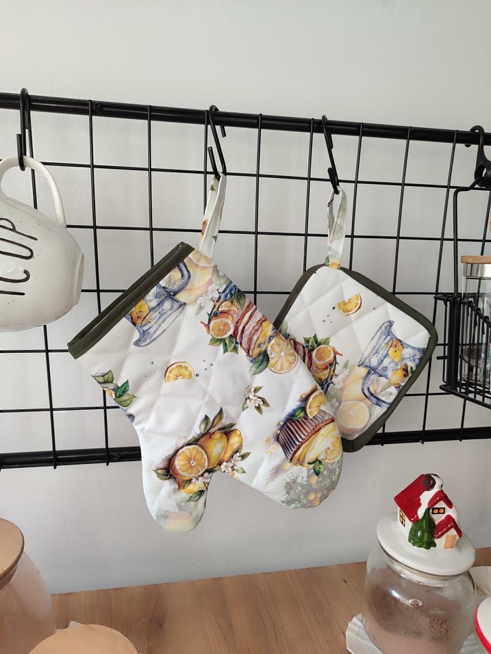 Limon desenli Fırın Eldiveni seti - Görsel 4