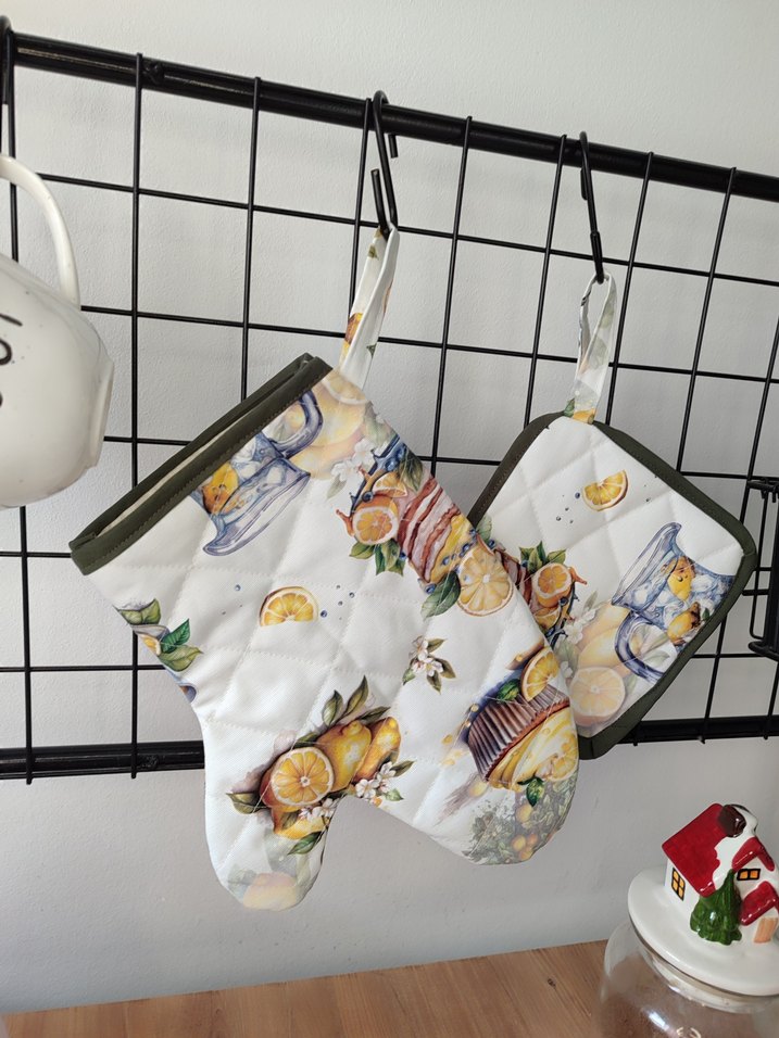 Limon desenli Fırın Eldiveni seti - Görsel 5