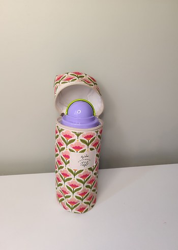 Çiçek Desenli Pembe Termos Şişe Kılıfı - Görsel 2