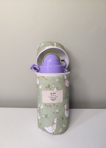 Çocuklar için Pastel Yeşil Termos Şişe çantası - Görsel 3