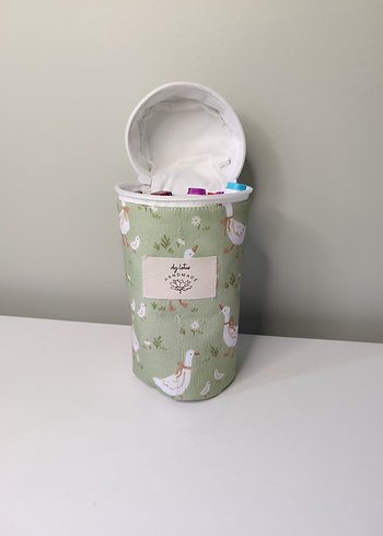 Çocuklar için Pastel Yeşil Termos Şişe çantası - Görsel 9