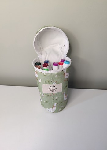 Çocuklar için Pastel Yeşil Termos Şişe çantası - Görsel 5