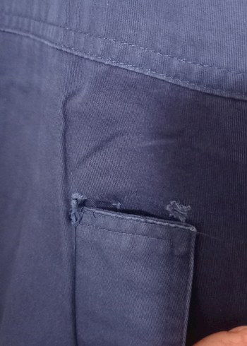 Düğmeli Lacivert Uzun Kadın Trençkot - Görsel 5